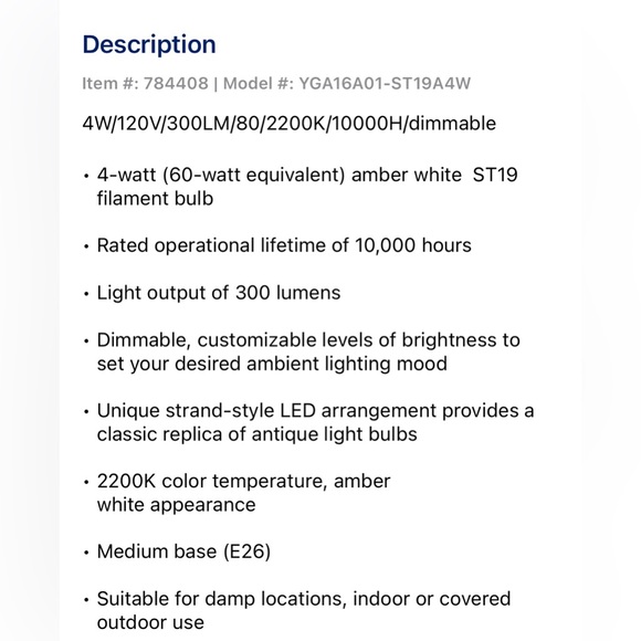 Edison Amber Dimmable LED Set - Picture 10 of 12